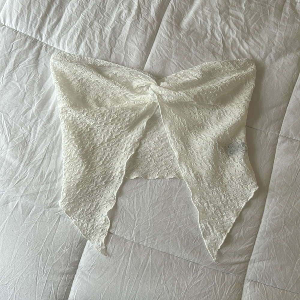 sheer white tube top